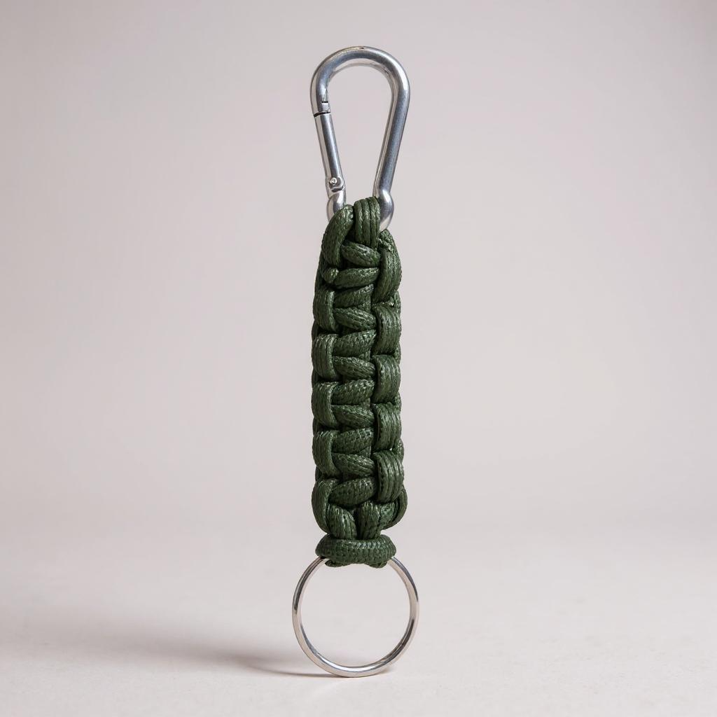 Porte-clés en paracorde vert foncé