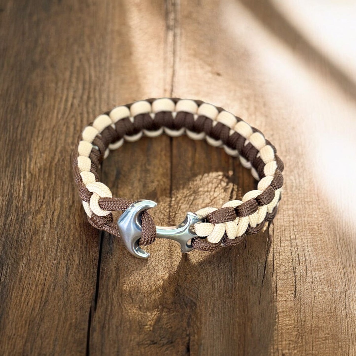 Bracelet en paracorde Beige et Marron