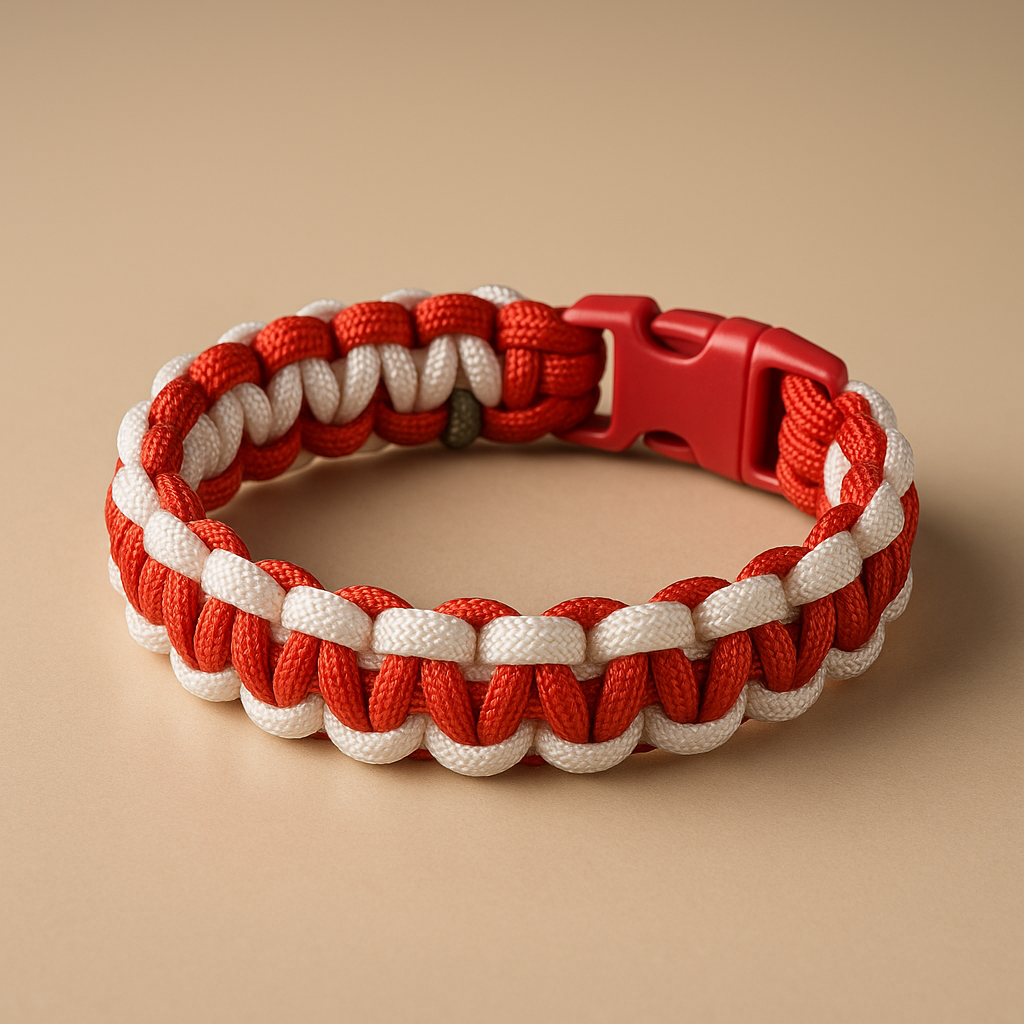 Bracelet en paracorde rouge et blanc