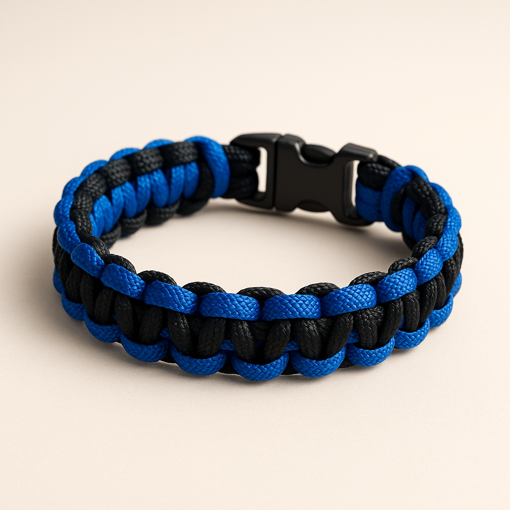 Bracelet en paracorde noir et bleu
