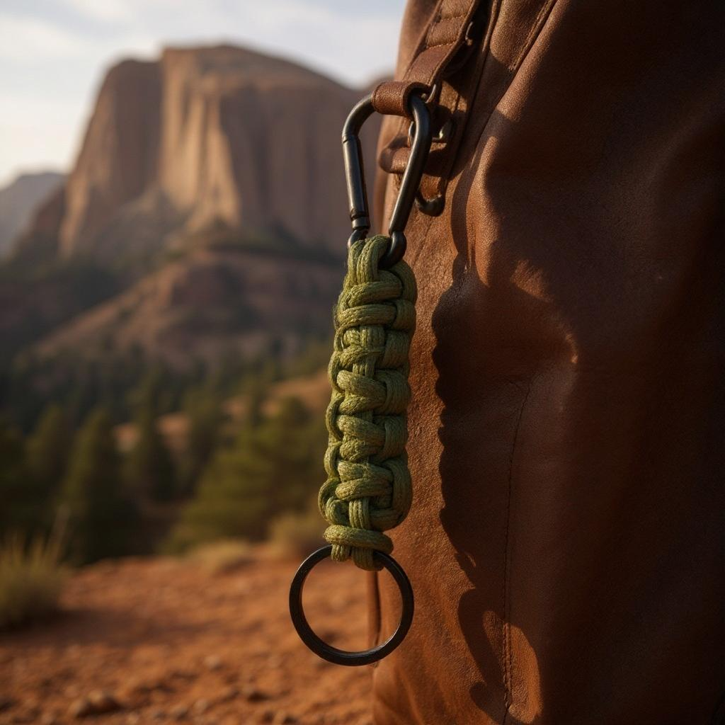Porte-clés en paracorde vert foncé