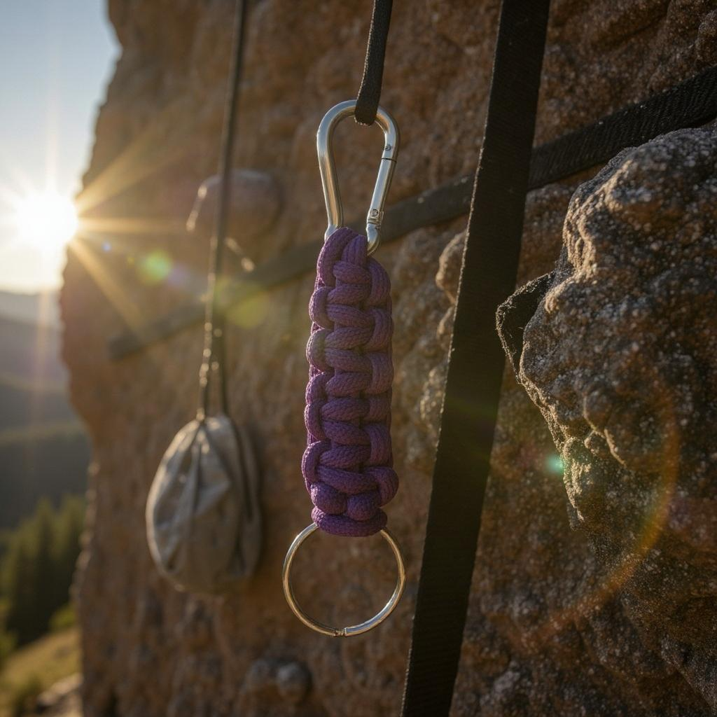 Porte-clés en paracorde violet