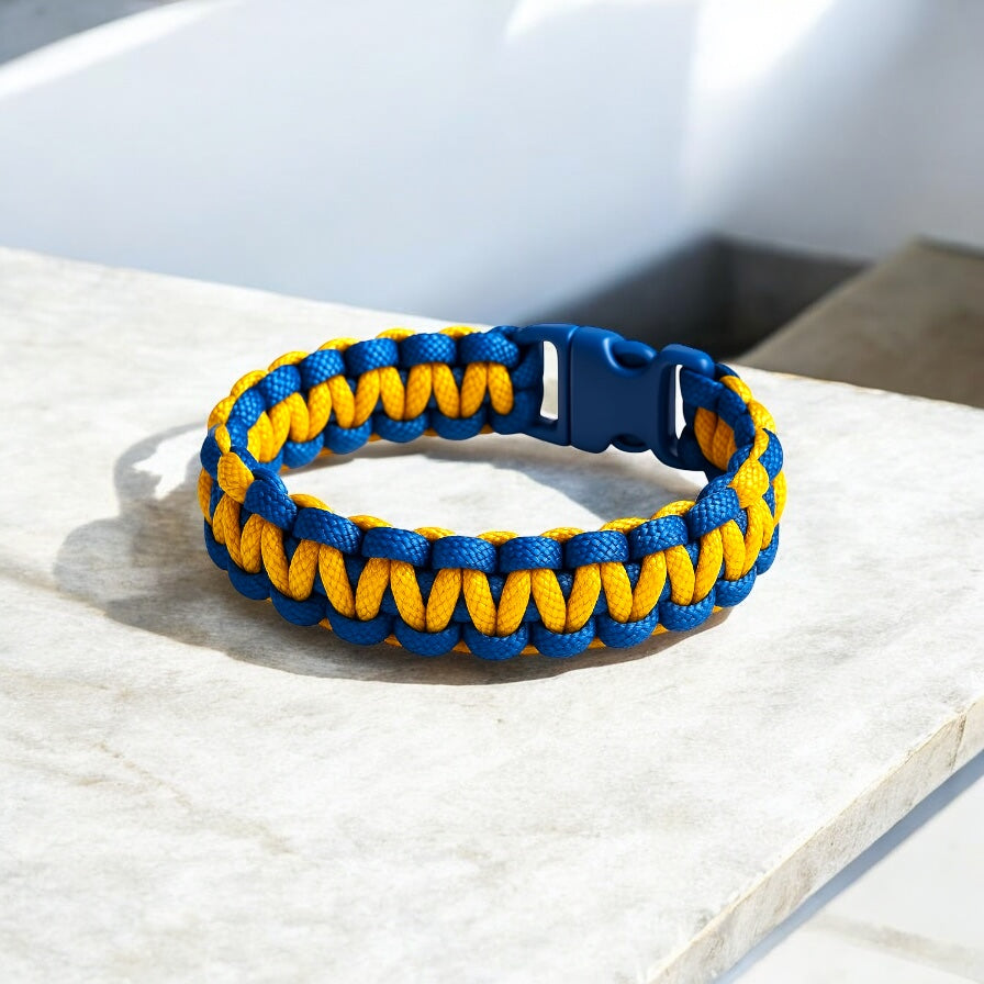 Bracelet en paracorde Jaune et bleu
