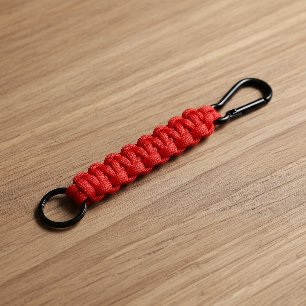 Porte-clés en paracorde rouge