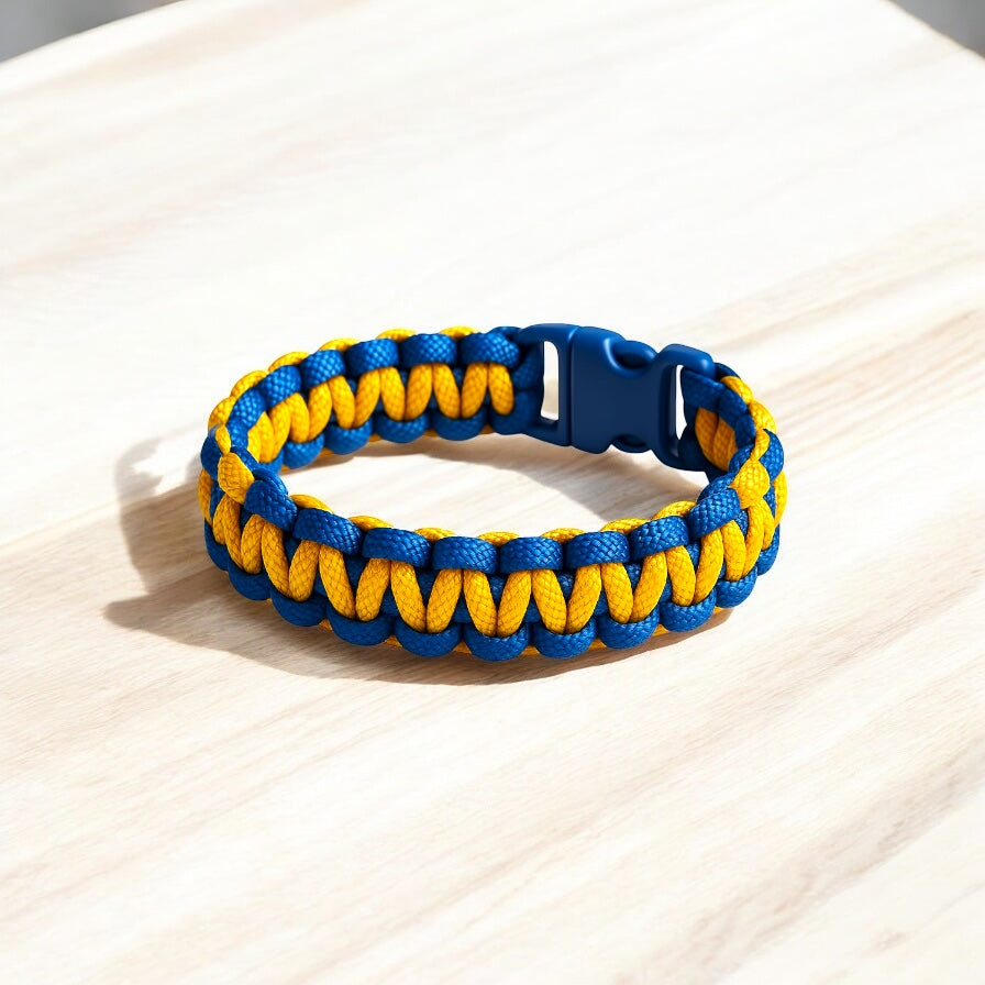 Bracelet en paracorde Jaune et bleu