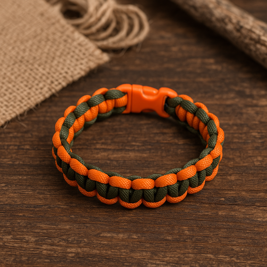 Bracelet en paracorde orange et vert