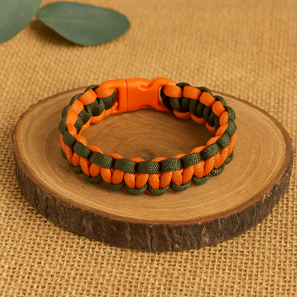 Bracelet en paracorde orange et vert