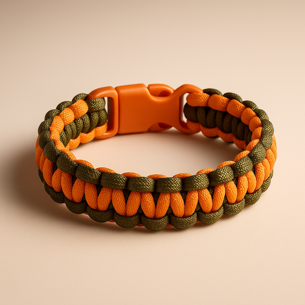 Bracelet en paracorde orange et vert