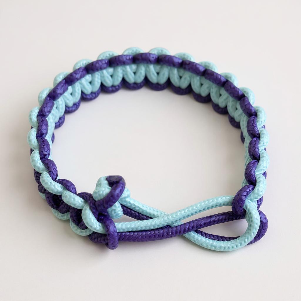 Bracelet en paracorde fin violet et blanc