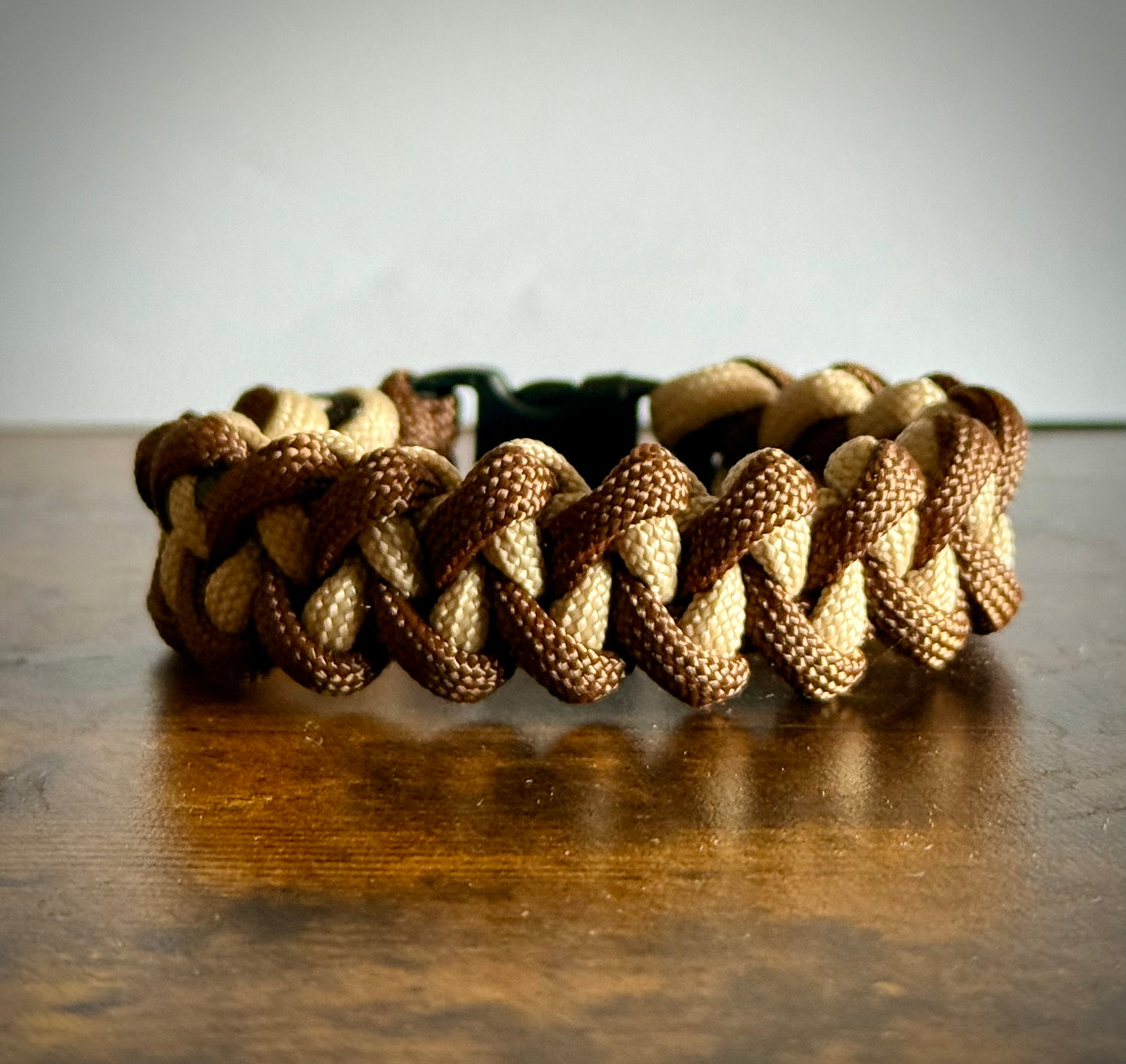 Bracelet tressé en croix Beige et Marron