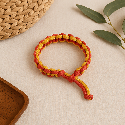 Bracelet en paracorde jaune et rouge