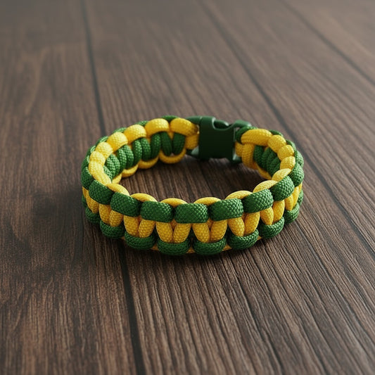 Bracelet en paracorde jaune et vert
