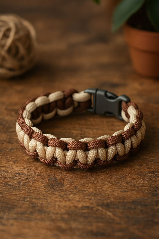 Bracelet en paracorde  Beige et Marron