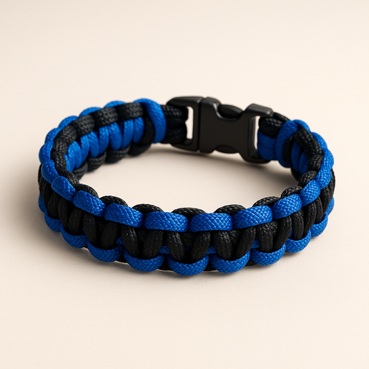 Bracelet en paracorde noir et bleu