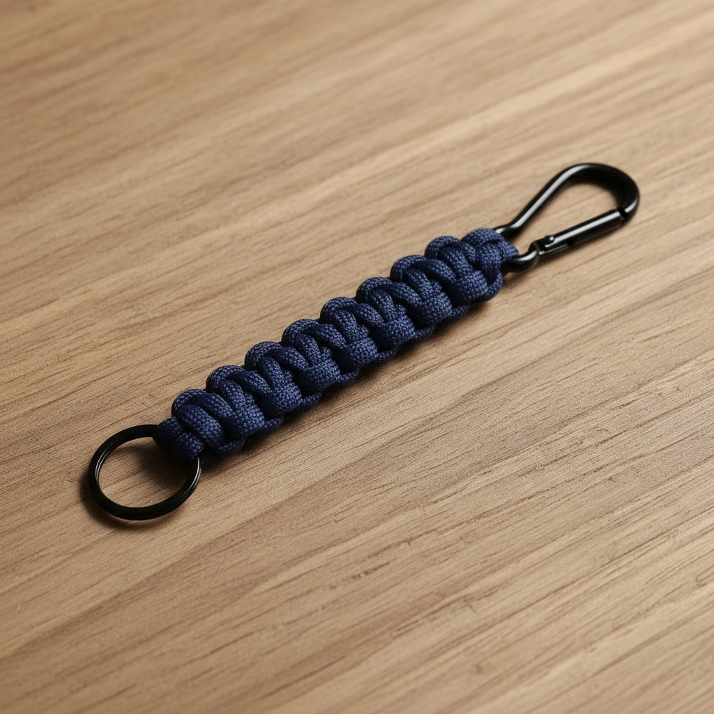 Porte-clés en paracorde bleu marine