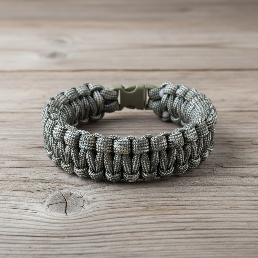 Bracelet en paracorde vert militaire double épaisseur