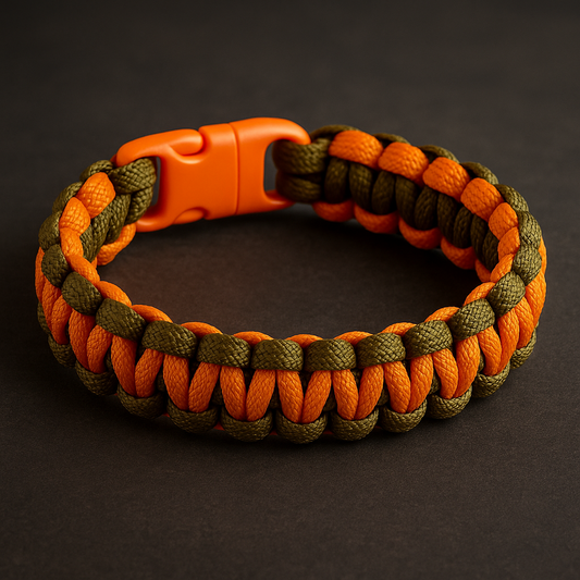 Bracelet en paracorde orange et vert
