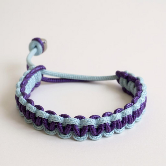 Bracelet en paracorde fin violet et blanc