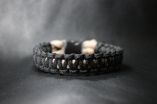 Bracelet en paracorde fin Noir et Beige