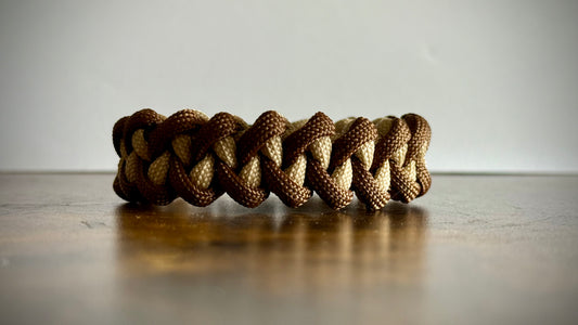 Bracelet tressé en croix Beige et Marron
