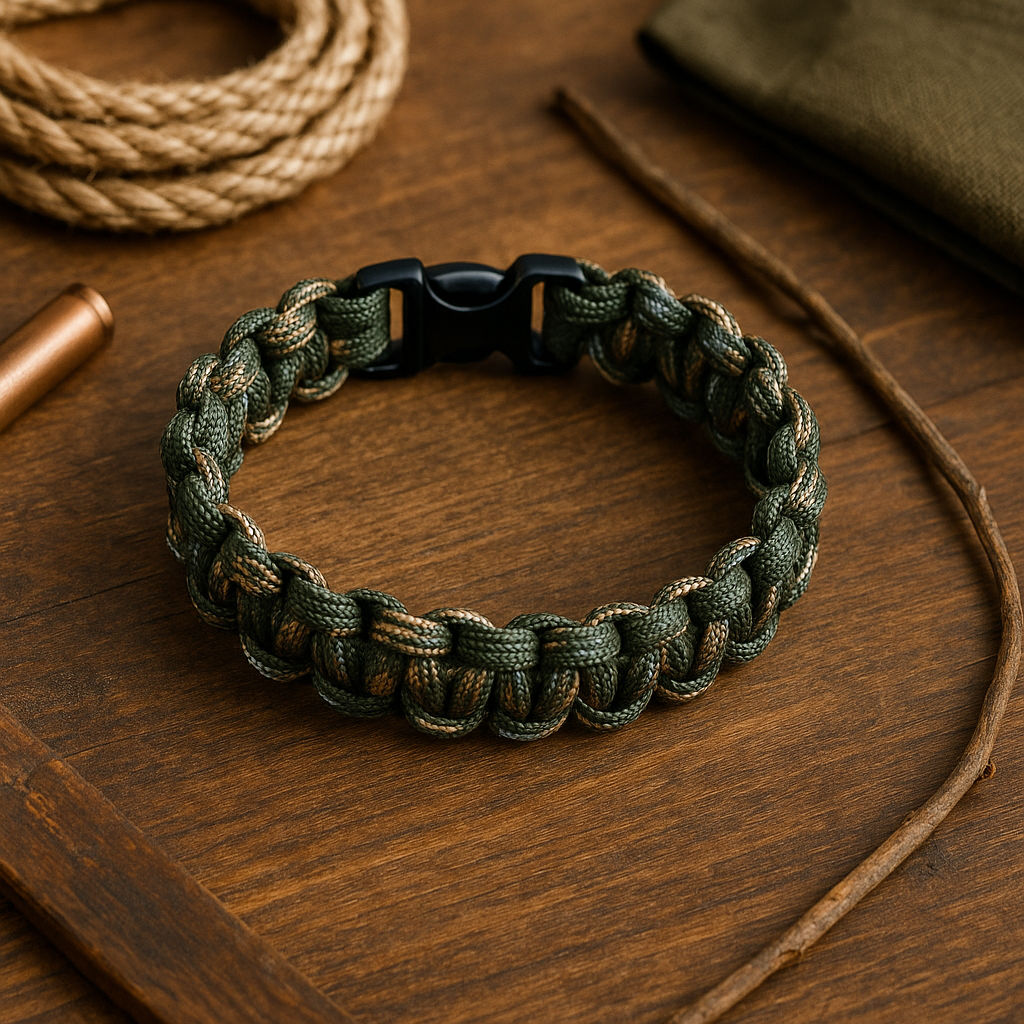 Bracelet en paracorde vert militaire